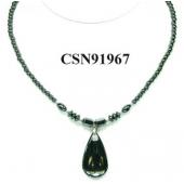 Hematite Drop Pendant Beads Stone Chain Choker Fashion Women Necklace